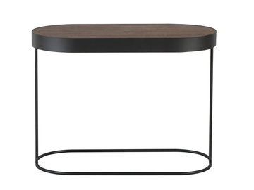 CORA - Extendable oval console in walnut and steel base by Tonin Casa - view 3